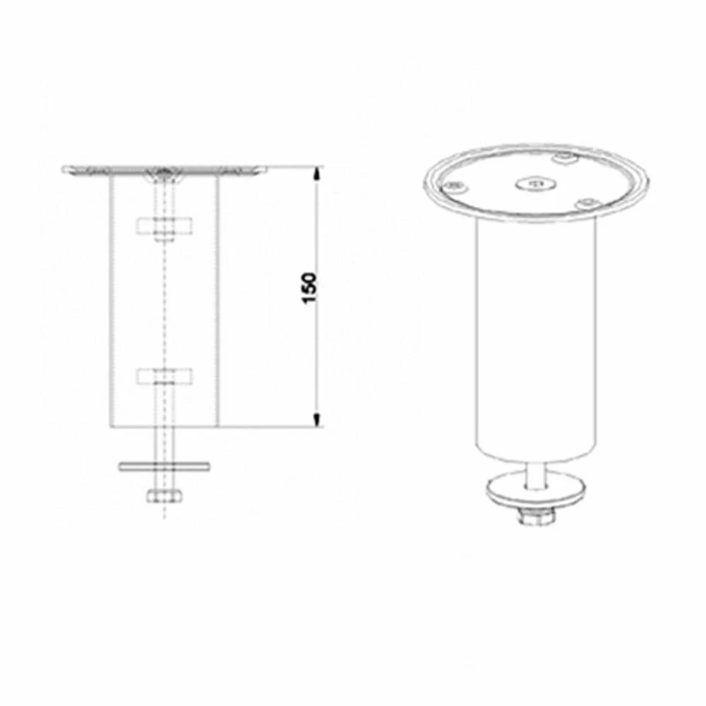 Barkonsole BKF45-150, Edelstahl-Optik 5 Barkonsole BKF45-150, Edelstahl-Optik – Bild 3