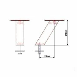 Barkonsole BKS45-210, Alu-Metallgrau-farben Lackiert -SPUELENPROFI Verkäufe barkonsole bks45 210 alu metallgrau farben lackiert4