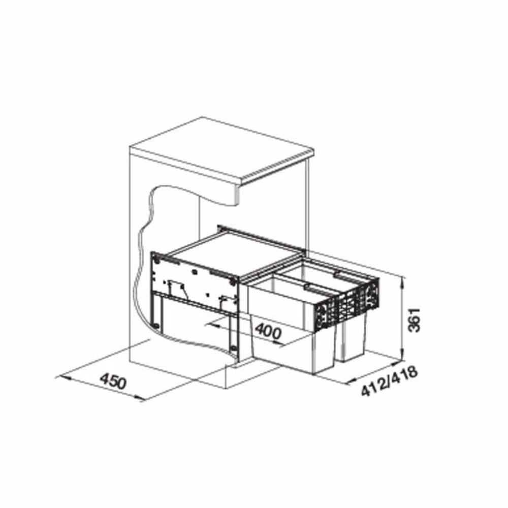 BLANCO Einbau-Abfallsammler SELECT II 45/2 5 BLANCO Einbau-Abfallsammler SELECT II 45/2 – Bild 3