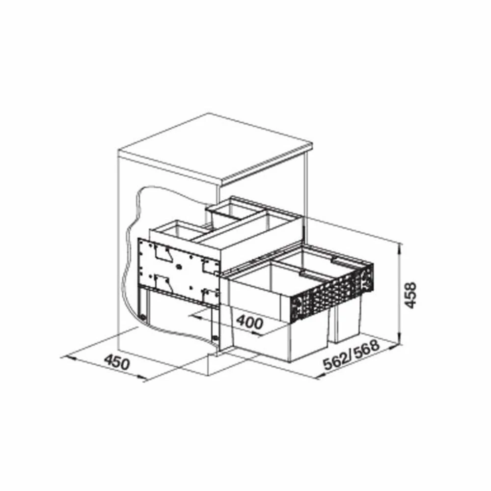 BLANCO Einbau-Abfallsammler SELECT II 60/2 Orga 5 BLANCO Einbau-Abfallsammler SELECT II 60/2 Orga – Bild 3