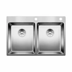 BLANCO Einbaubecken ANDANO 340/340-IF/A Edelstahl Seidenglanz Mit InFino Ablaufsystem