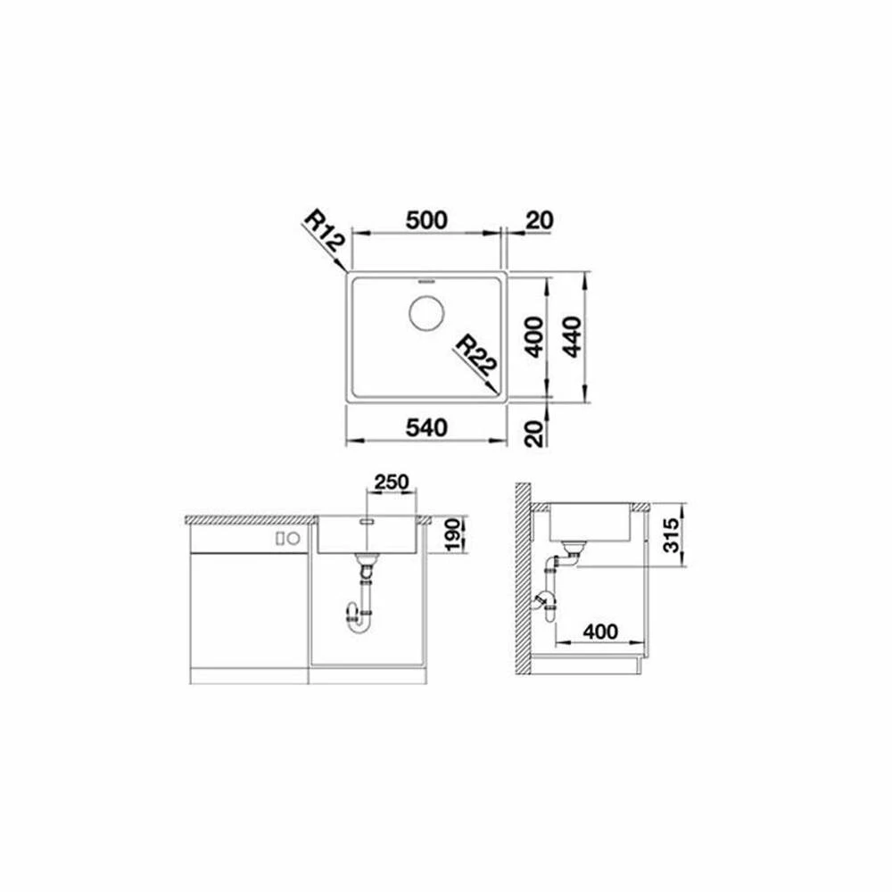 BLANCO Einbauspüle ANDANO 500-IF Edelstahl Seidenglanz | InFino Ablauf | 522965 6 BLANCO Einbauspüle ANDANO 500-IF Edelstahl Seidenglanz | InFino Ablauf | 522965 – Bild 4