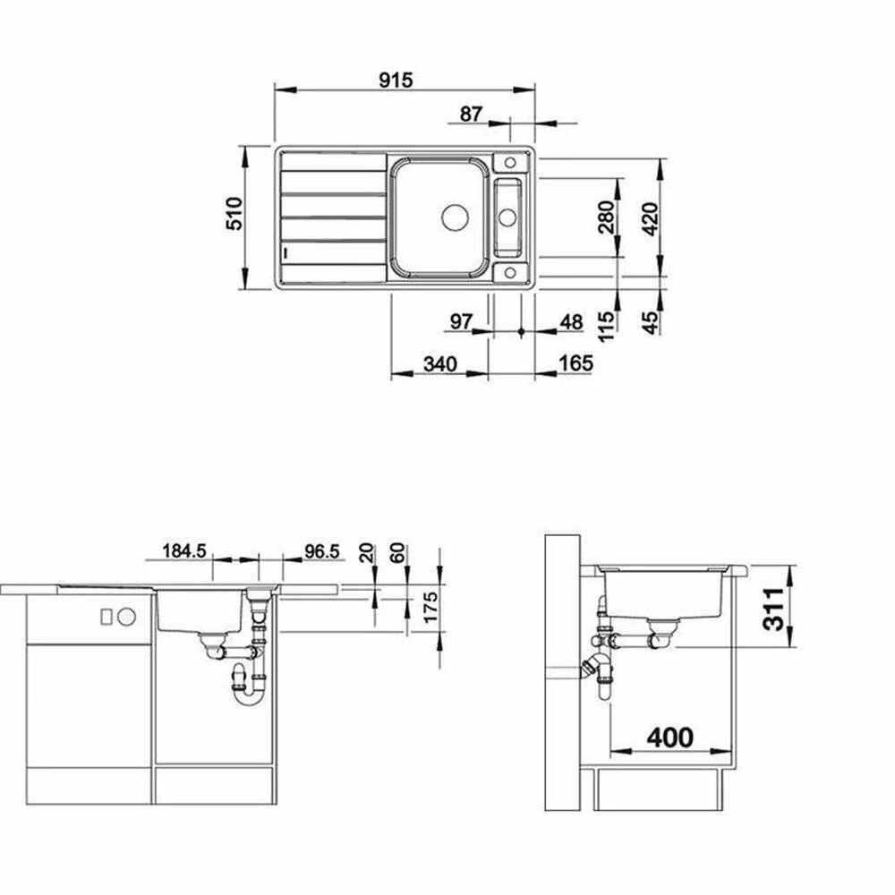 BLANCO Einbauspüle AXIS III 5 S-IF Edelstahl Seidenglanz | InFino Ablauf | 522103 6 BLANCO Einbauspüle AXIS III 5 S-IF Edelstahl Seidenglanz | InFino Ablauf | 522103 – Bild 4