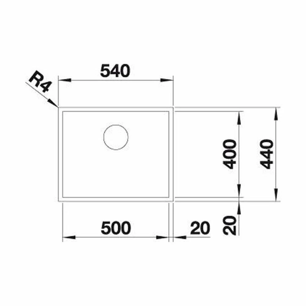 BLANCO Unterbaubecken ZEROX 500-U Edelstahl Dark Steel 4 BLANCO Unterbaubecken ZEROX 500-U Edelstahl Dark Steel – Bild 2
