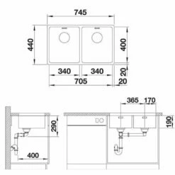 BLANCO Unterbauspüle ANDANO 340/340-U Edelstahl Seidenglanz | InFino Ablauf | 522983 -SPUELENPROFI Verkäufe blanco unterbauspuele andano 340 340 u edelstahl seidenglanz infino ablauf 5229834