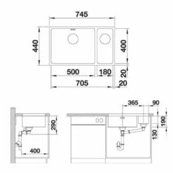 BLANCO Unterbauspüle ANDANO 500/180-U Edelstahl Seidenglanz | InFino Ablauf -SPUELENPROFI Verkäufe blanco unterbauspuele andano 500 180 u edelstahl seidenglanz infino ablauf4