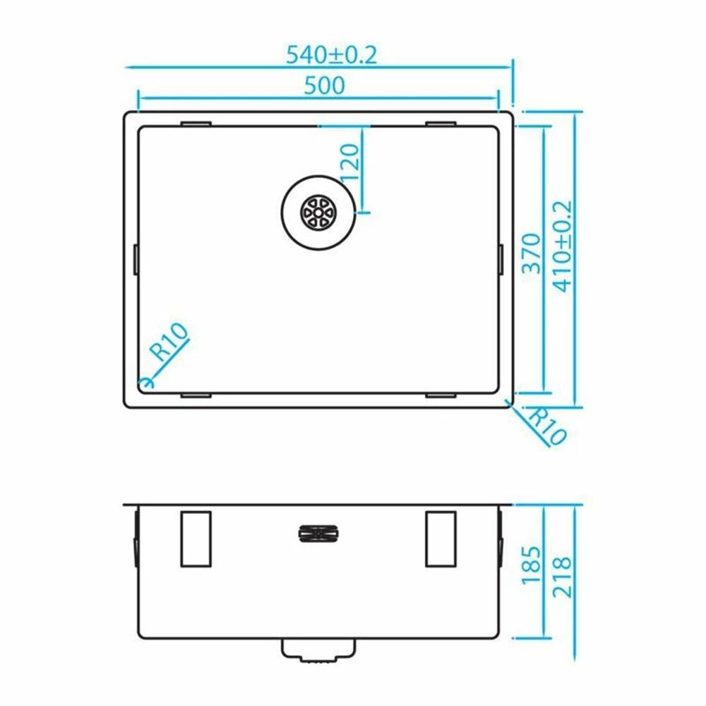 Caressi Einbauspüle CAPPR10 CAPP50D37R10 54 X 41 Cm Edelstahl 4 Caressi Einbauspüle CAPPR10 CAPP50D37R10 54 X 41 Cm Edelstahl – Bild 2