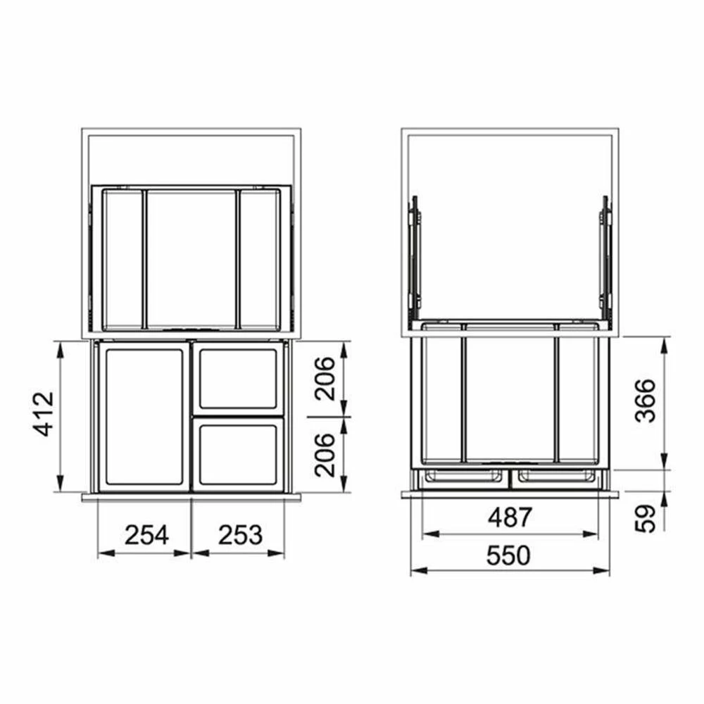 Franke Einbau-Abfallsammler Sorter FX 60 Frontauszug Abfalltrennung 3-fach 5 Franke Einbau-Abfallsammler Sorter FX 60 Frontauszug Abfalltrennung 3-fach – Bild 3