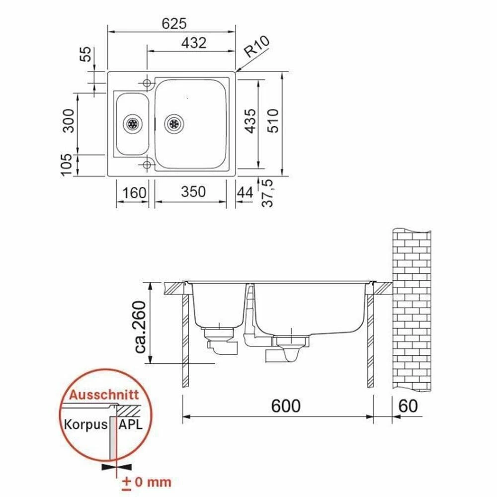 Franke Einbauspüle Argos G AGX 260 G Edelstahl, Exzenterbetätigung 6 Franke Einbauspüle Argos G AGX 260 G Edelstahl, Exzenterbetätigung – Bild 4