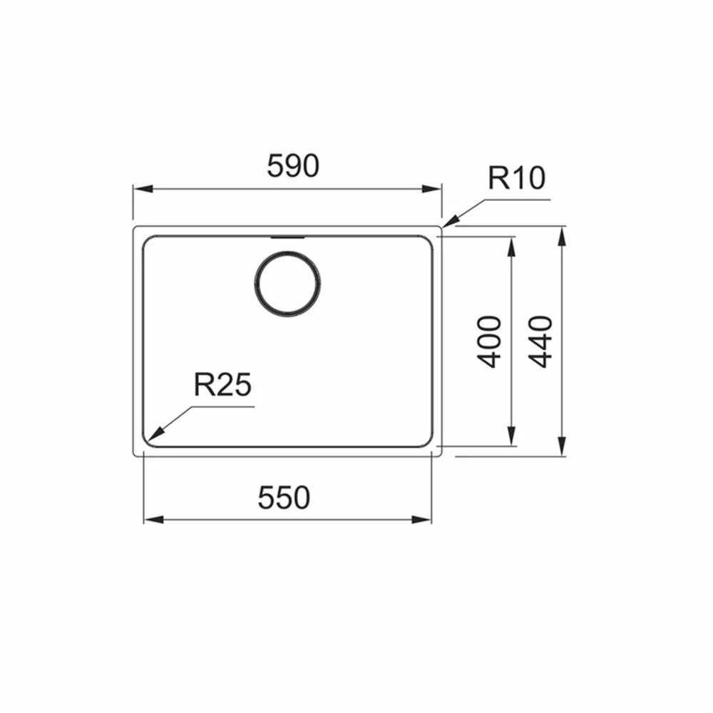 Franke Unterbaubecken Mythos MYX 110-55 Edelstahl Gebürstet 5 Franke Unterbaubecken Mythos MYX 110-55 Edelstahl Gebürstet – Bild 3