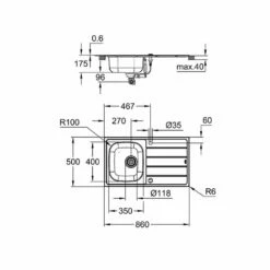 Grohe Einbauspüle K200 45-S 86/50 1.0 Rev, Edelstahl -SPUELENPROFI Verkäufe grohe einbauspuele k200 45 s 86 50 10 rev edelstahl3