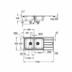 Grohe Einbauspüle K500 80-S 116/50 2.0 Rev, Edelstahl 5 Grohe Einbauspüle K500 80-S 116/50 2.0 Rev, Edelstahl -SPUELENPROFI Verkäufe grohe einbauspuele k500 80 s 116 50 20 rev edelstahl2