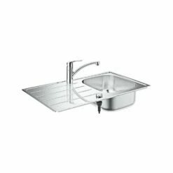 Grohe Einbauspülen-Set, K200 Edelstahlspüle + Eurosmart Armatur
