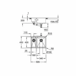 Grohe Spülbecken K700U 60-S 59,5/45 1.5, Edelstahl -SPUELENPROFI Verkäufe grohe spuelbecken k700u 60 s 595 45 15 edelstahl3