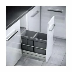 Hailo Abfallsammler 3669001 Tandem 15/15 Dunkelgrau