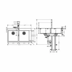 Hansgrohe Einbauspüle 370/370 Select Mit Küchenarmatur C71-F765-10 -SPUELENPROFI Verkäufe hansgrohe einbauspuele 370 370 select mit kuechenarmatur c71 f765 103