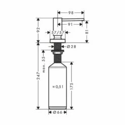 Hansgrohe Spülmittelspender A71 -SPUELENPROFI Verkäufe hansgrohe spuelmittelspender a713