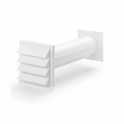 Naber COMPAIR Mauerkasten K-Klima-R 100, Jalousie Weiß, Innen Rundrohr-Anschluss