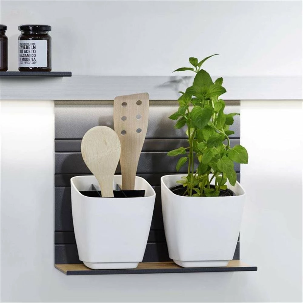 Linero MosaiQ Köcher / Kräutertopf, Weiß 4 Linero MosaiQ Köcher / Kräutertopf, Weiß – Bild 2