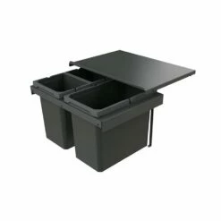 Naber Abfallsammler Cox Stand-UP® 350 S/600-3, Für Vorhandene Auszüge, Ohne Biodeckel, Anthrazit, H 350 Mm