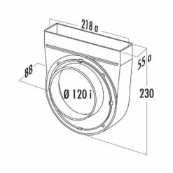 Naber COMPAIR System Ø 125 Flach T-UR-EX 125 Umlenkstück 90°, Exzentrisch, Weiß -SPUELENPROFI Verkäufe naber compair system r 125 flach t ur ex 125 umlenkstueck 90 exzentrisch weiss2
