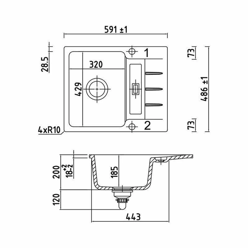 Naber Einbauspüle Keramik Flächenbündig LineUP 2F 6 Naber Einbauspüle Keramik Flächenbündig LineUP 2F – Bild 4