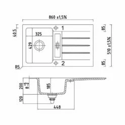 Naber Einbauspüle Keramik LineUP 1E 10 Naber Einbauspüle Keramik LineUP 1E -SPUELENPROFI Verkäufe naber einbauspuele keramik lineup 1e4
