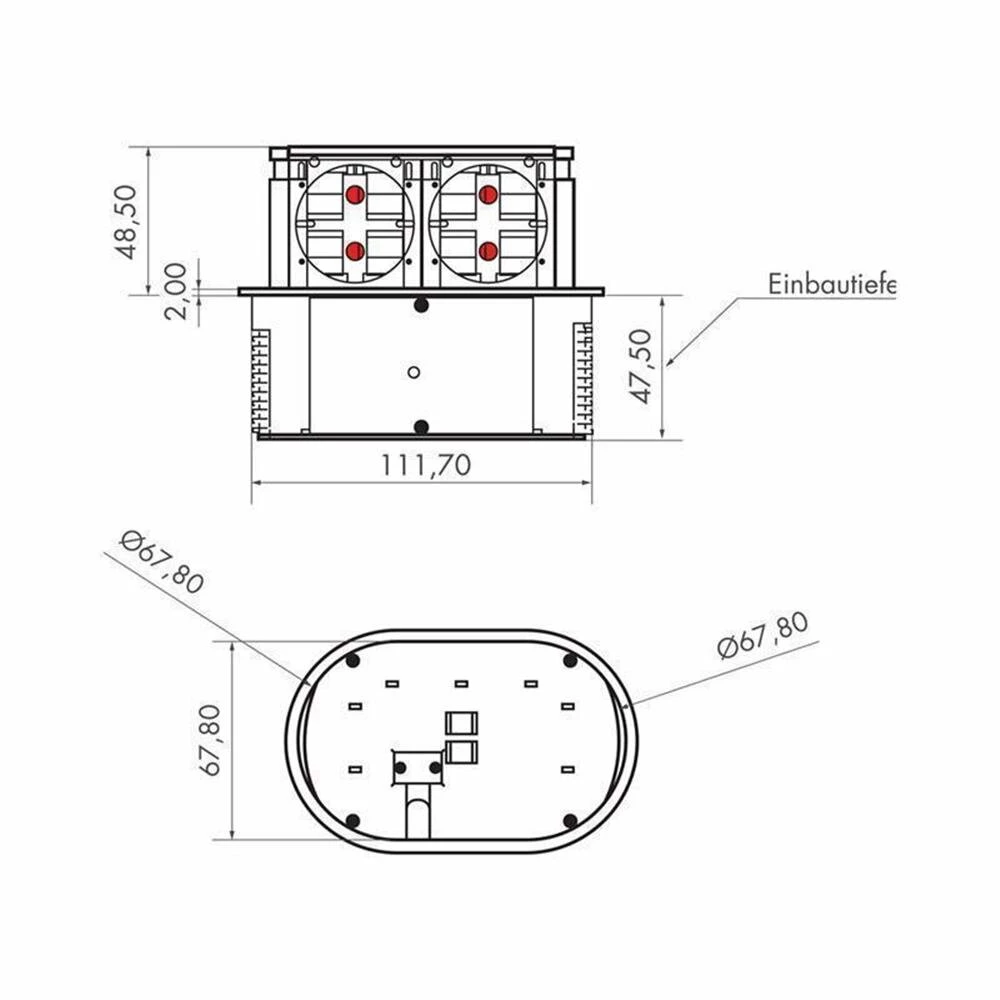 Naber Einbausteckdose Piccolino 6 Naber Einbausteckdose Piccolino – Bild 4