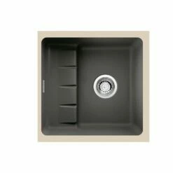 Naber Unterbauspülen-Set PickUP U Keramik Schiefer Und Armatur Arco 2 Chrom Hochdruck