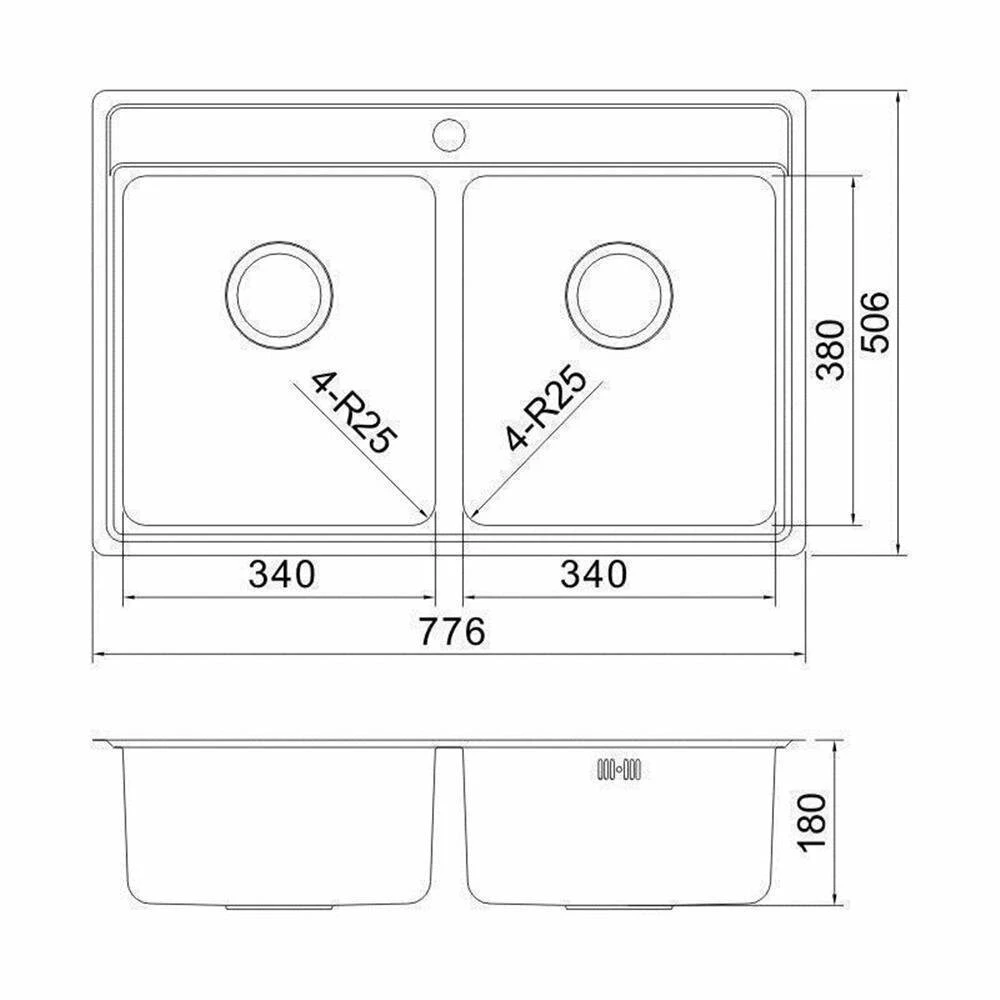 Oulin Einbauspüle OL0326 (776 X 506) 2 B 4 Oulin Einbauspüle OL0326 (776 X 506) 2 B – Bild 2