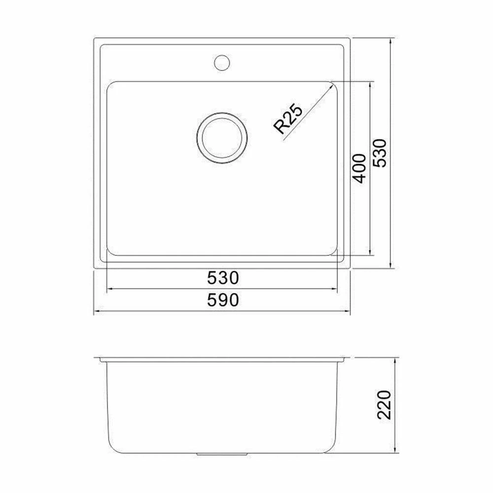 Oulin Einbauspüle OLF302A (590 X 530) 1 B 4 Oulin Einbauspüle OLF302A (590 X 530) 1 B – Bild 2