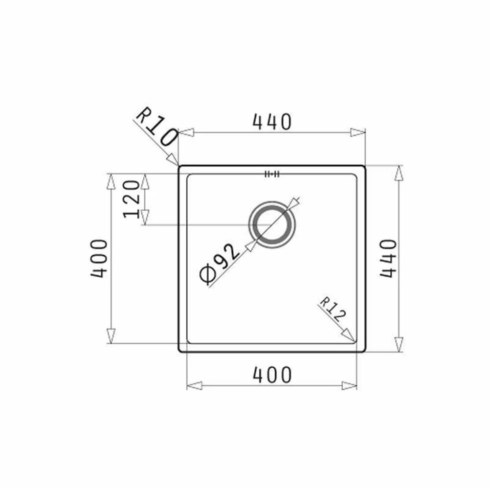 Pyramis Einbaubecken Astris Colora (40x40) 1 B 4 Pyramis Einbaubecken Astris Colora (40x40) 1 B – Bild 2