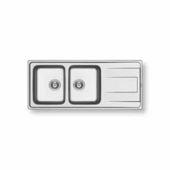 Pyramis Einbauspüle Alea (116x50) 2 B 1 D Edelstahl Poliert