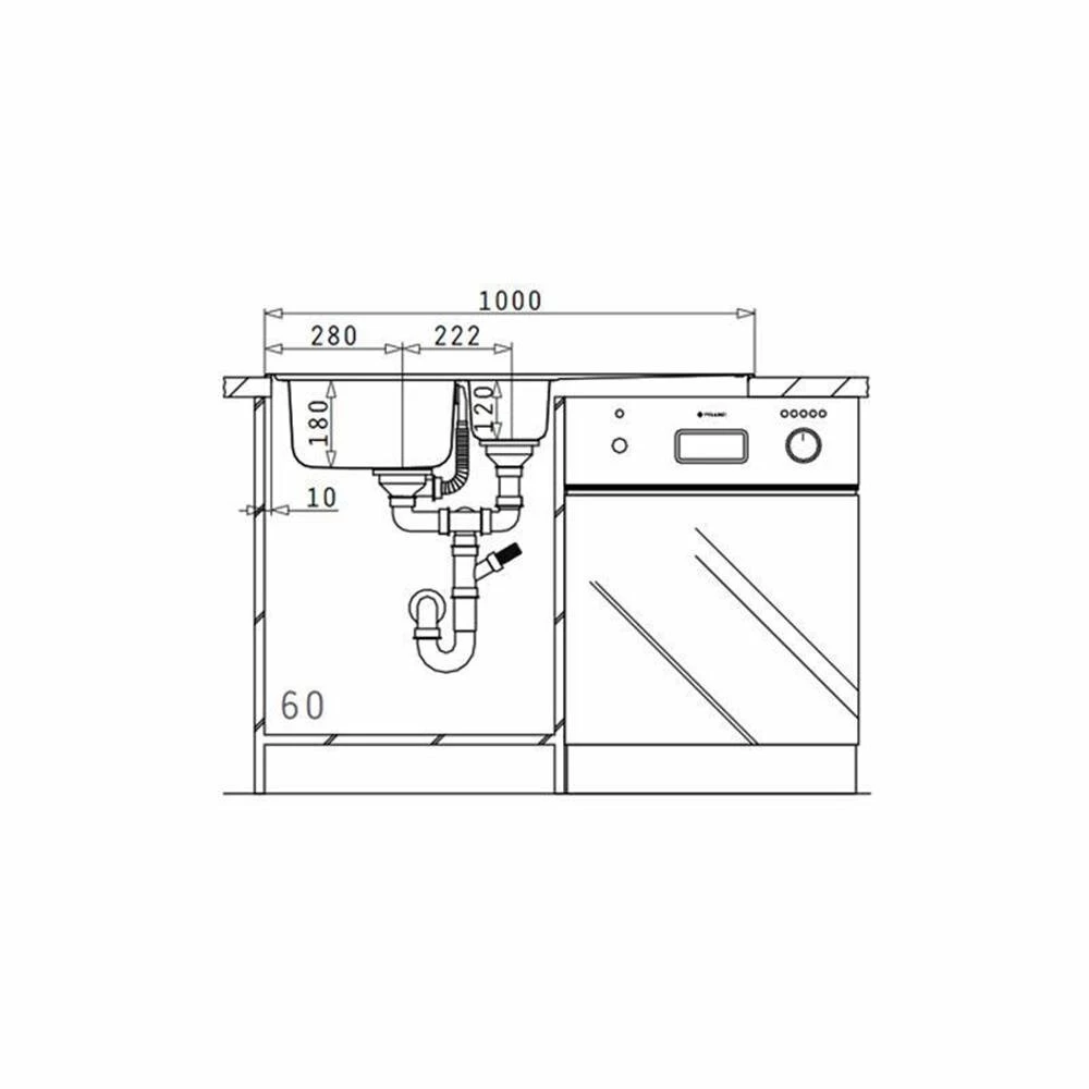 Pyramis Einbauspüle AMALTIA (100X50) 1 1/2B 1D 6 Pyramis Einbauspüle AMALTIA (100X50) 1 1/2B 1D – Bild 4