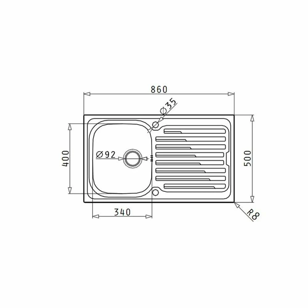 Pyramis Einbauspüle AMALTIA (86X50) 1B 1D 4 Pyramis Einbauspüle AMALTIA (86X50) 1B 1D – Bild 2