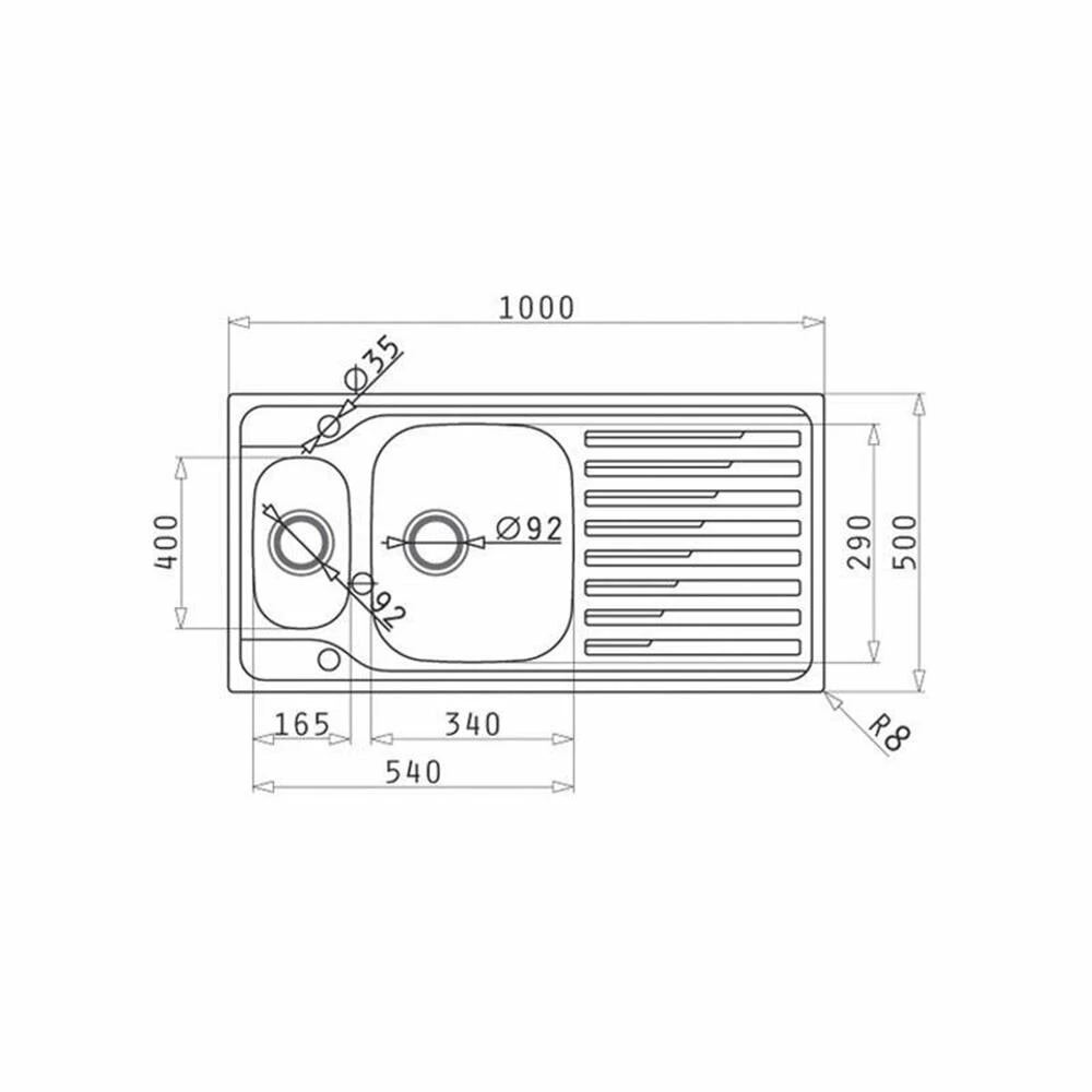 Pyramis Einbauspüle AMALTIA EXTRA (100X50) 1 1/2B1D 4 Pyramis Einbauspüle AMALTIA EXTRA (100X50) 1 1/2B1D – Bild 2