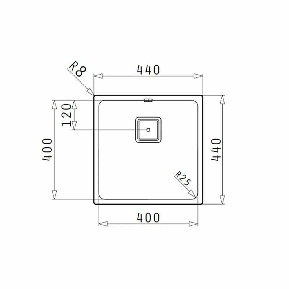 Pyramis Einbauspüle LUME (40X40) 1B Edelstahl 4 Pyramis Einbauspüle LUME (40X40) 1B Edelstahl – Bild 2