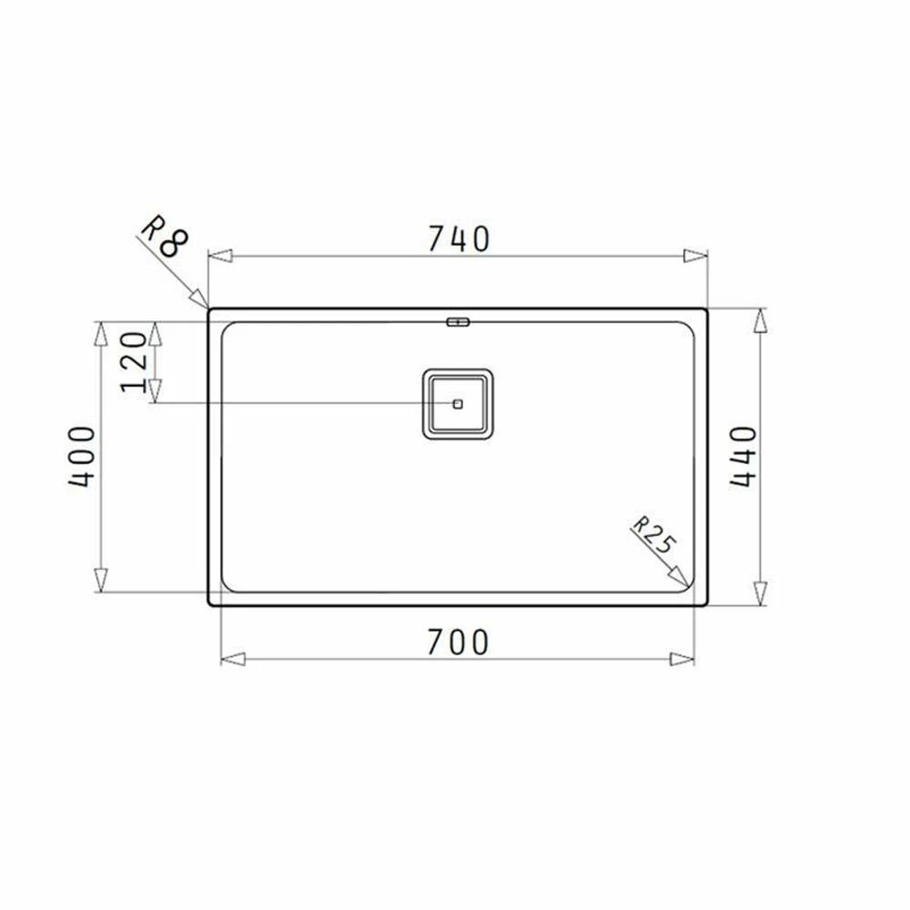 Pyramis Einbauspüle LUME (70X40) 1B Edelstahl 5 Pyramis Einbauspüle LUME (70X40) 1B Edelstahl – Bild 3