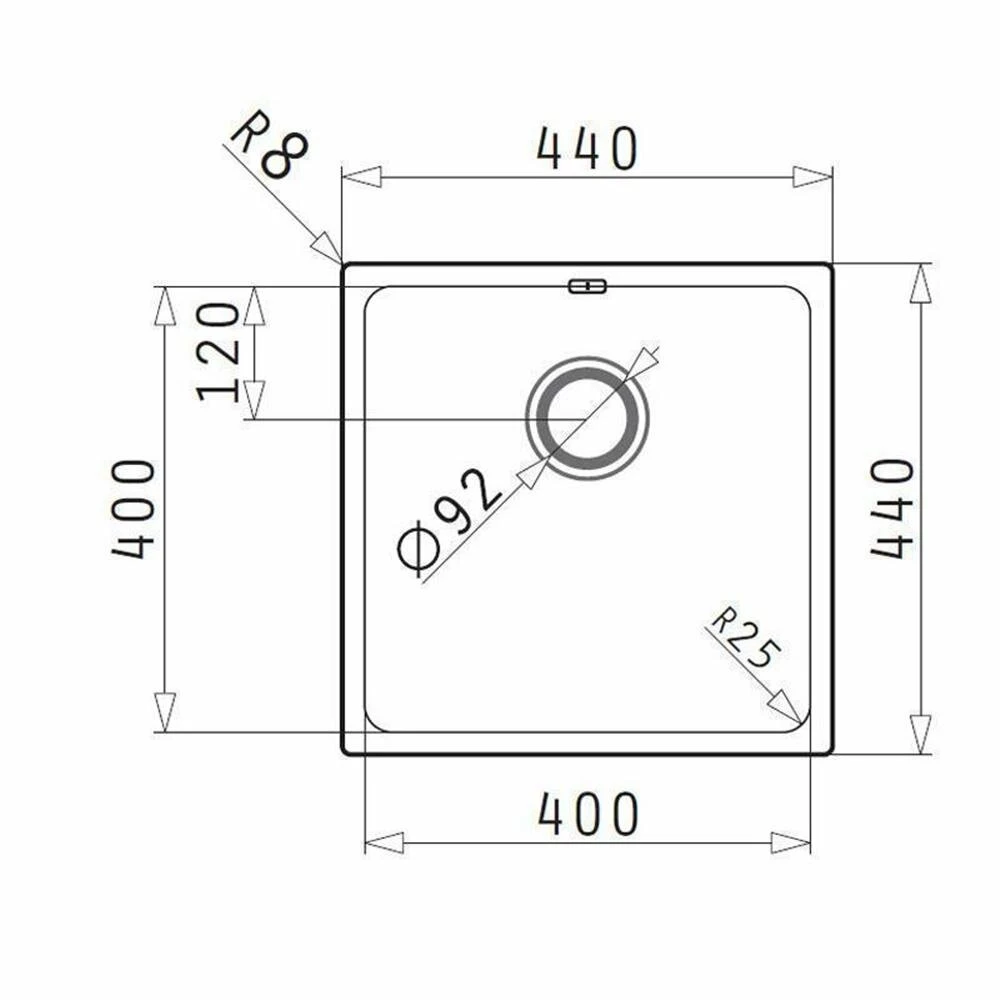 Pyramis Einbauspüle LYDIA (40X40) 1B Edelstahl UB 4 Pyramis Einbauspüle LYDIA (40X40) 1B Edelstahl UB – Bild 2