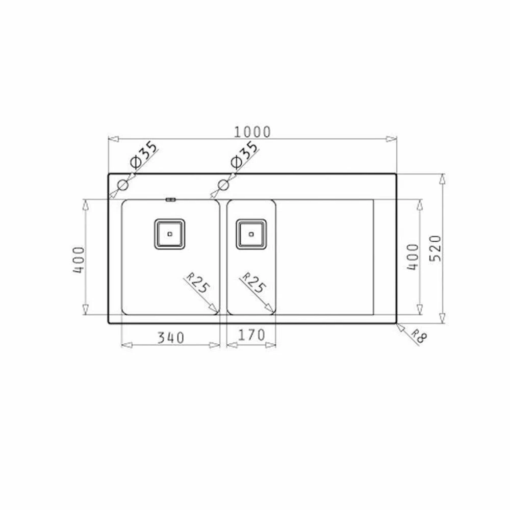 Pyramis Einbauspüle OLYNTHOS (100X52) 1 1/2B 1D 5 Pyramis Einbauspüle OLYNTHOS (100X52) 1 1/2B 1D – Bild 3