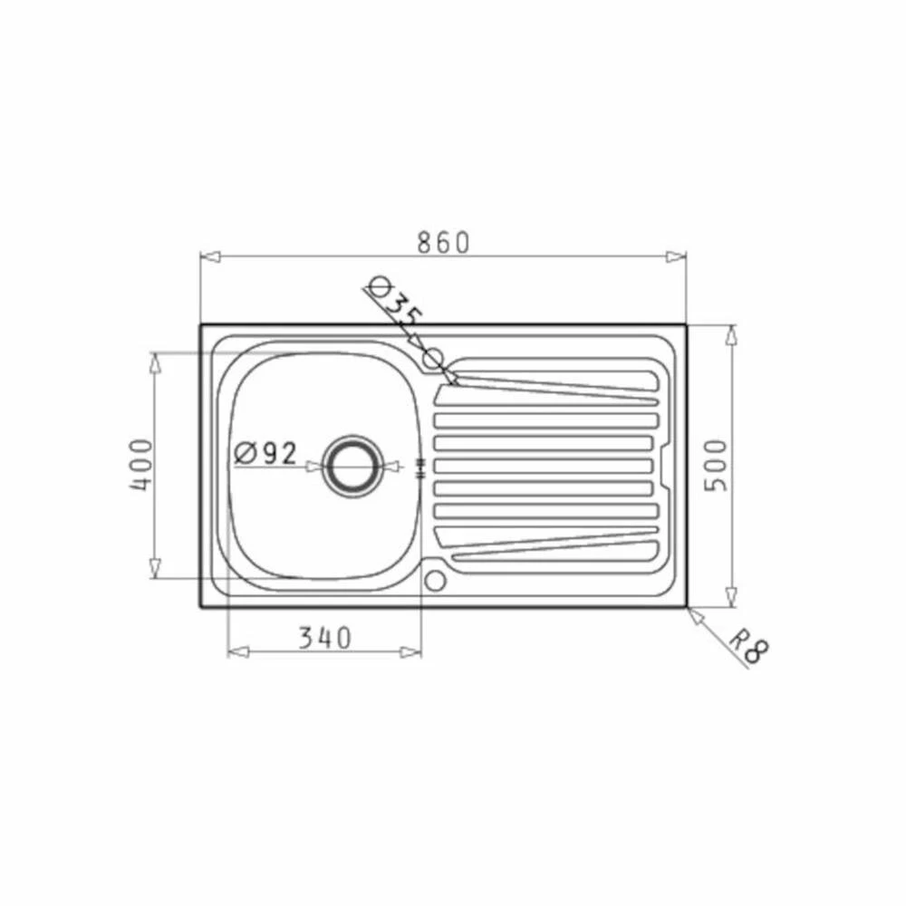 Pyramis Einbauspüle SPARTA (86X50) 1B 1D 4 Pyramis Einbauspüle SPARTA (86X50) 1B 1D – Bild 2