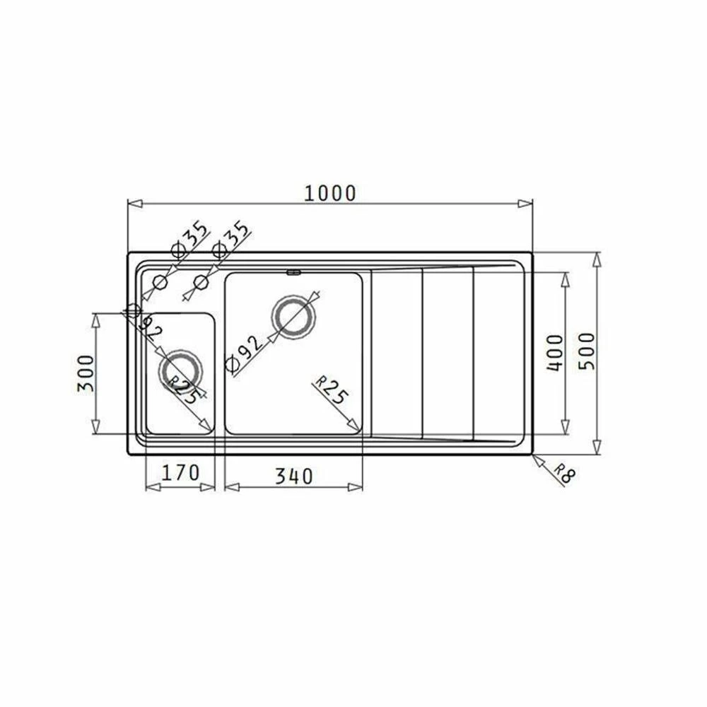 Pyramis Einbauspüle STUDIO (100X50) 1 1/2 B 1D 5 Pyramis Einbauspüle STUDIO (100X50) 1 1/2 B 1D – Bild 3