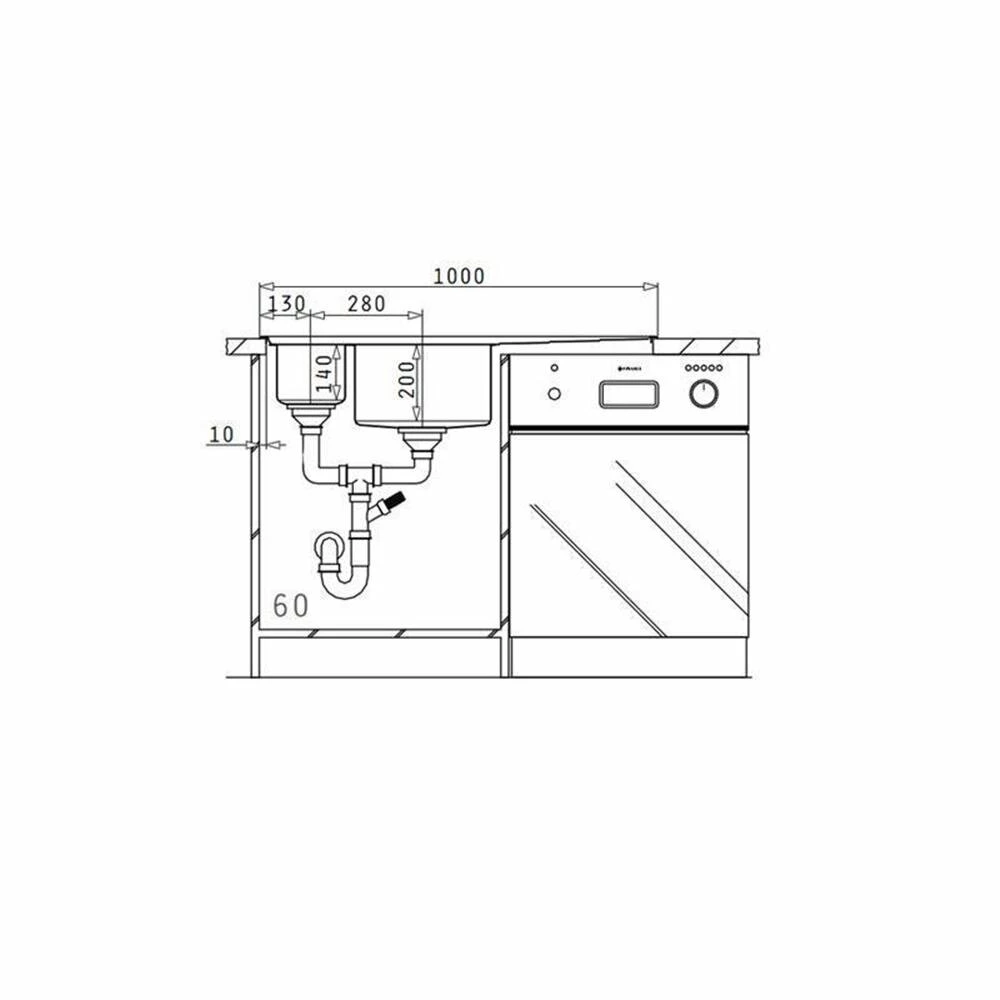 Pyramis Einbauspüle STUDIO (100X50) 1 1/2 B 1D 6 Pyramis Einbauspüle STUDIO (100X50) 1 1/2 B 1D – Bild 4