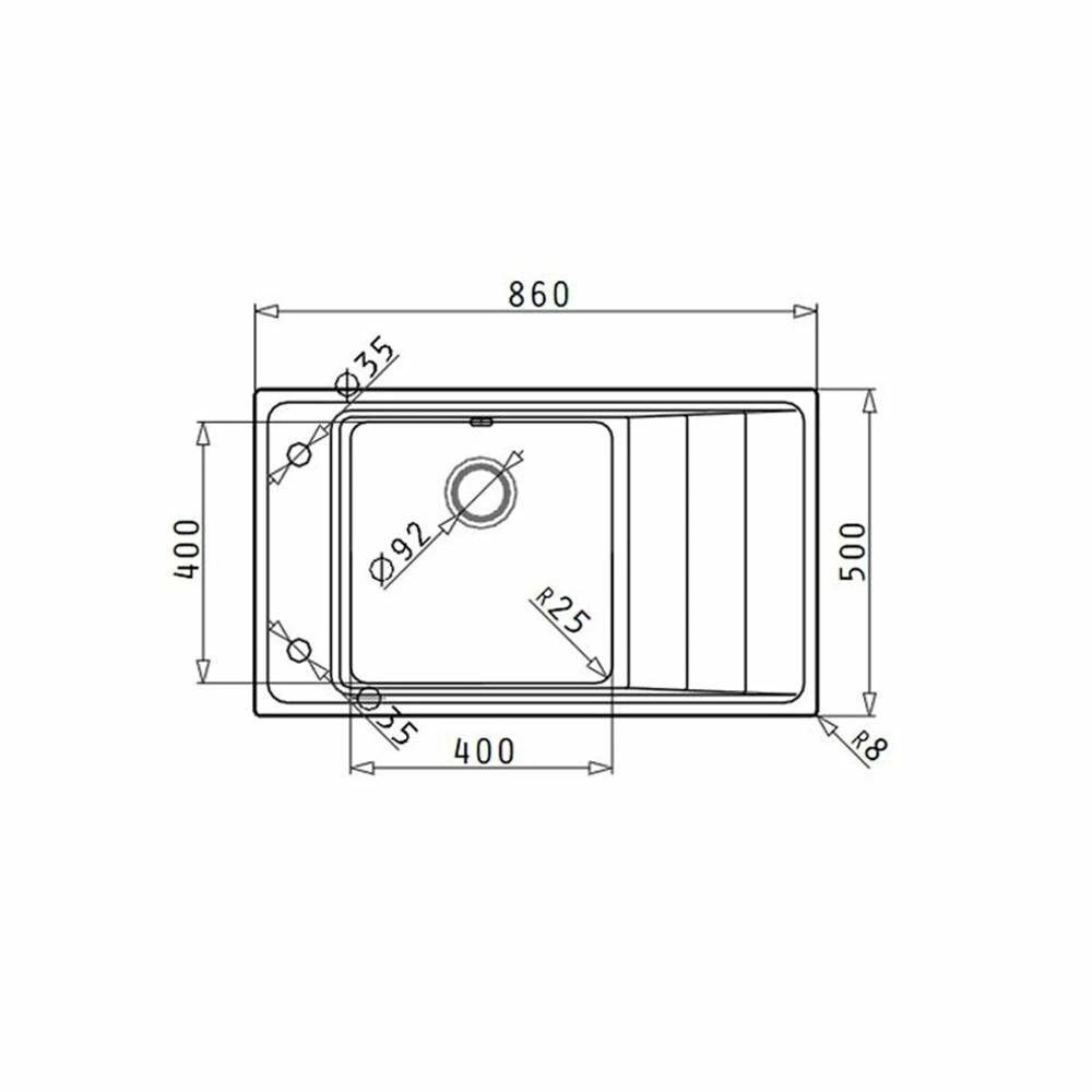 Pyramis Einbauspüle STUDIO (86X50) 1B 1D Reversibel 5 Pyramis Einbauspüle STUDIO (86X50) 1B 1D Reversibel – Bild 3