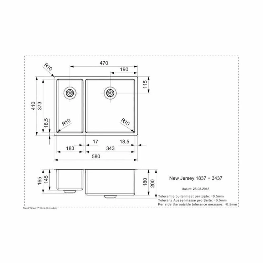 Reginox Einbaubecken New Jersey 18x37+34x37 4 Reginox Einbaubecken New Jersey 18x37+34x37 – Bild 2