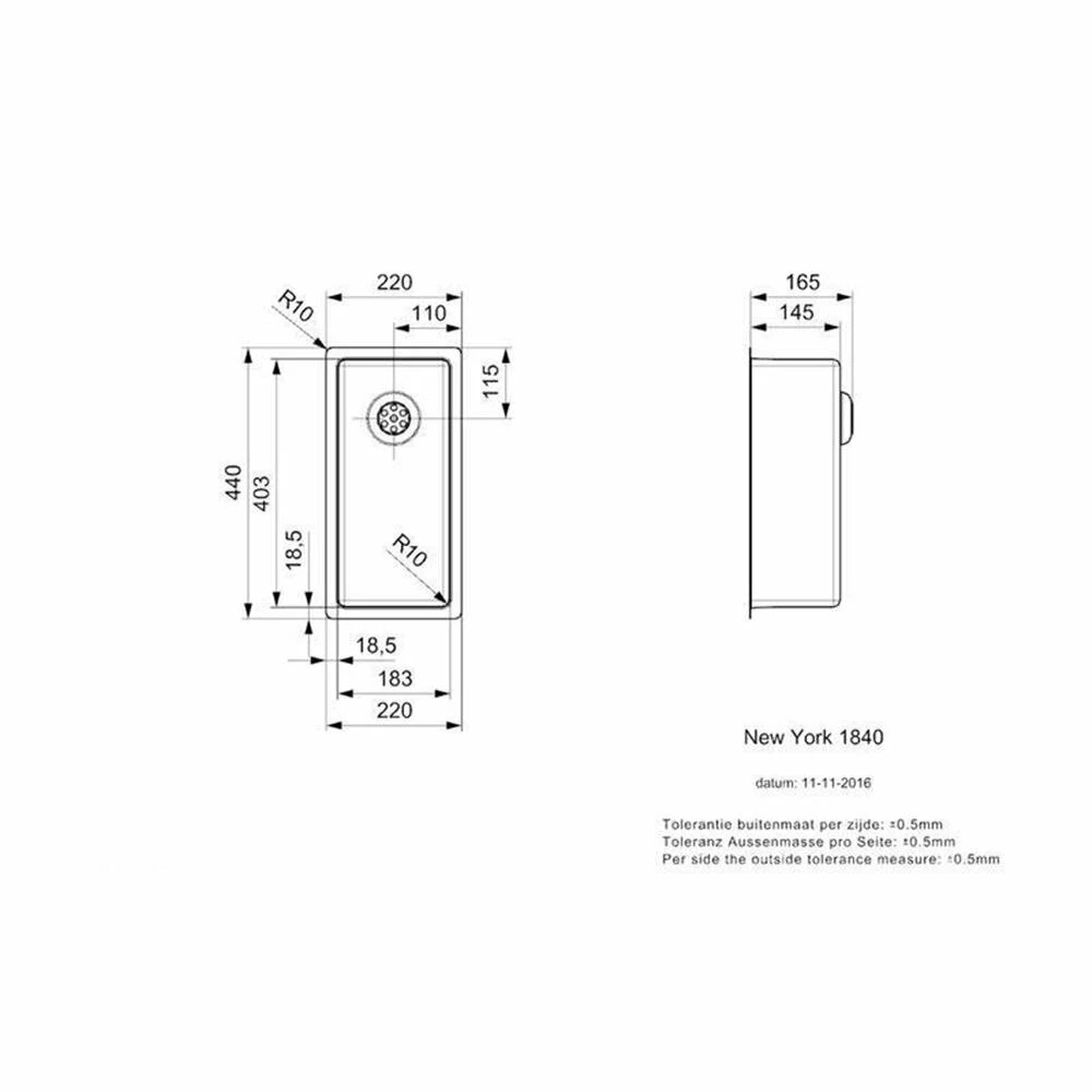 Reginox Einbaubecken New York 18X40 Edelstahl 5 Reginox Einbaubecken New York 18X40 Edelstahl – Bild 3