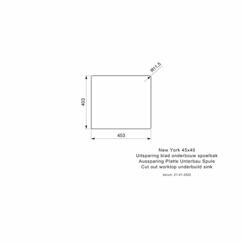 Reginox Einbaubecken New York 45x40 Edelstahl Seidenglanz 5 Reginox Einbaubecken New York 45x40 Edelstahl Seidenglanz – Bild 3