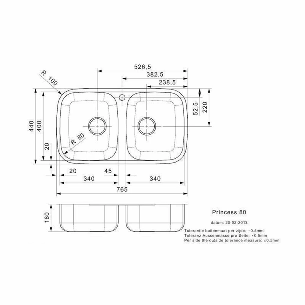 Reginox Einbaubecken Princess 80 Edelstahl 4 Reginox Einbaubecken Princess 80 Edelstahl – Bild 2