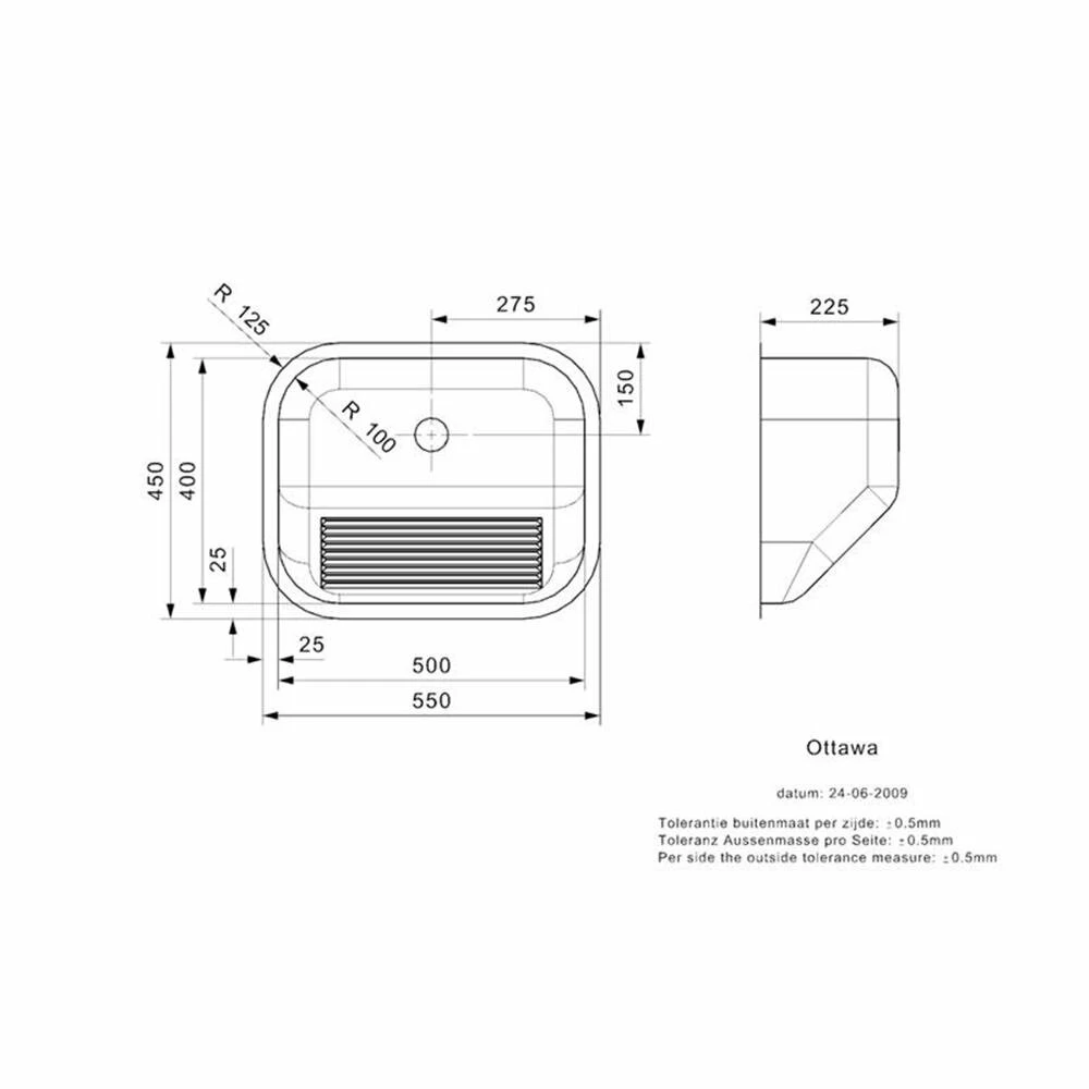 Reginox Wandspüle / Wandbecken Ottawa OSP, Wandmontage | Edelstahl 5 Reginox Wandspüle / Wandbecken Ottawa OSP, Wandmontage | Edelstahl – Bild 3