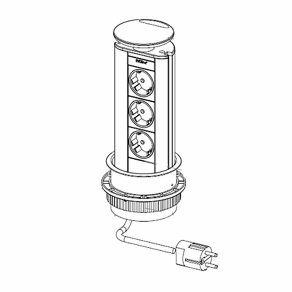 Schulte EVOline Port, Versenkbares Steckdosenelement, Mit 3 Schuko-Steckdosen, Deckel Edelstahl Massiv 5 Schulte EVOline Port, Versenkbares Steckdosenelement, Mit 3 Schuko-Steckdosen, Deckel Edelstahl Massiv – Bild 3